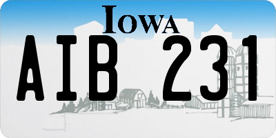 IA license plate AIB231
