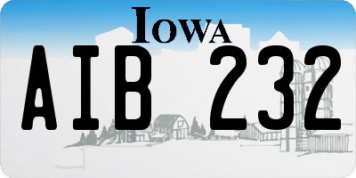 IA license plate AIB232