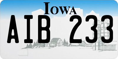 IA license plate AIB233