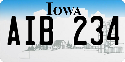 IA license plate AIB234