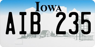 IA license plate AIB235