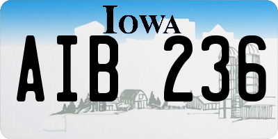 IA license plate AIB236