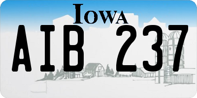IA license plate AIB237