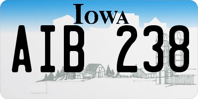 IA license plate AIB238
