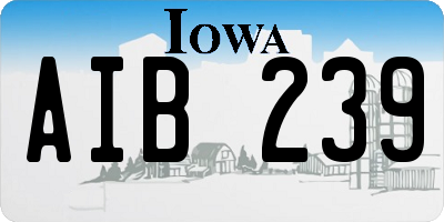 IA license plate AIB239