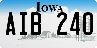 IA license plate AIB240