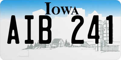 IA license plate AIB241