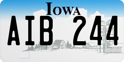 IA license plate AIB244