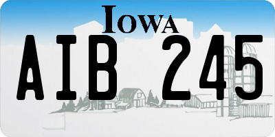 IA license plate AIB245