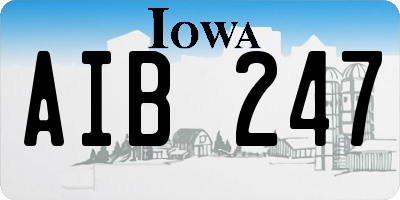 IA license plate AIB247