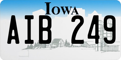 IA license plate AIB249