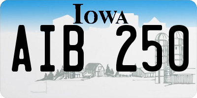 IA license plate AIB250