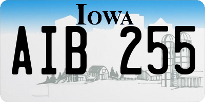 IA license plate AIB255