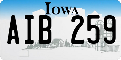 IA license plate AIB259