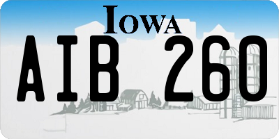 IA license plate AIB260