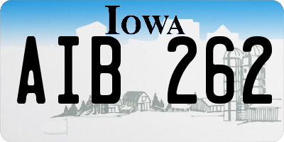 IA license plate AIB262