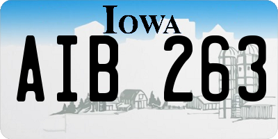 IA license plate AIB263