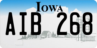 IA license plate AIB268