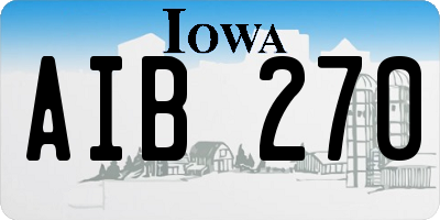 IA license plate AIB270