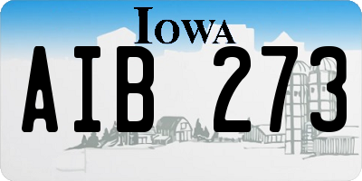 IA license plate AIB273