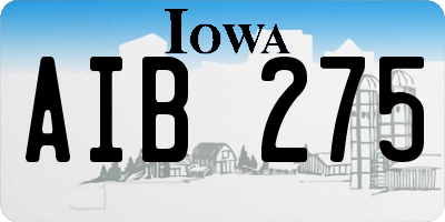 IA license plate AIB275