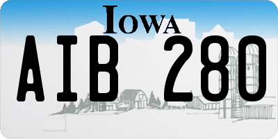 IA license plate AIB280