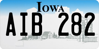 IA license plate AIB282