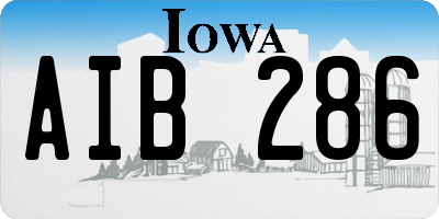 IA license plate AIB286