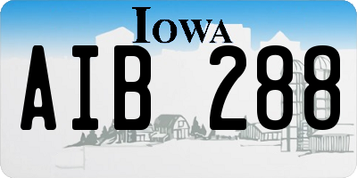 IA license plate AIB288
