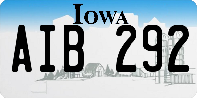 IA license plate AIB292