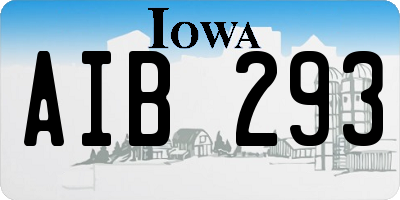 IA license plate AIB293