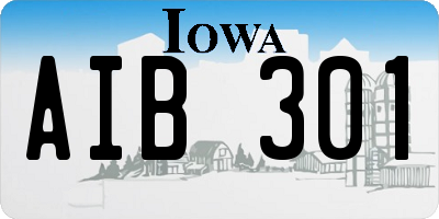 IA license plate AIB301