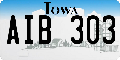 IA license plate AIB303