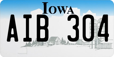 IA license plate AIB304