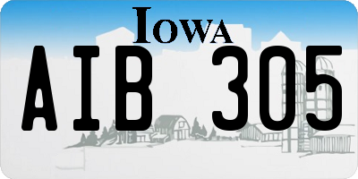 IA license plate AIB305
