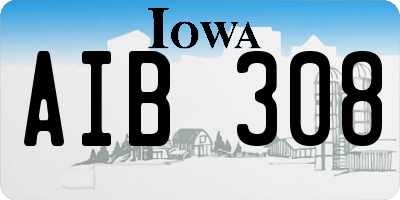 IA license plate AIB308