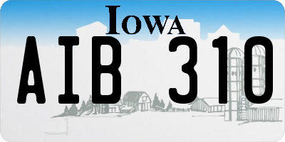 IA license plate AIB310