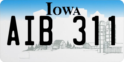 IA license plate AIB311
