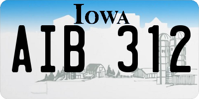 IA license plate AIB312