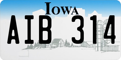 IA license plate AIB314