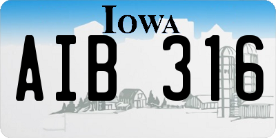IA license plate AIB316