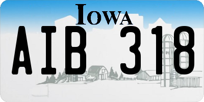 IA license plate AIB318