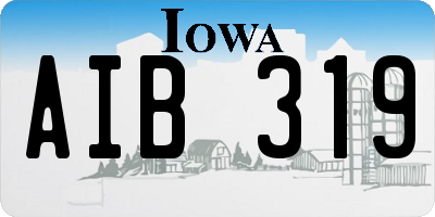 IA license plate AIB319