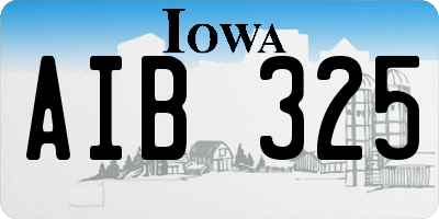 IA license plate AIB325