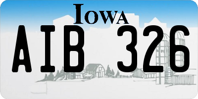 IA license plate AIB326