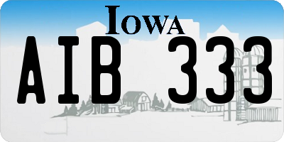 IA license plate AIB333