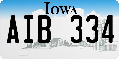 IA license plate AIB334