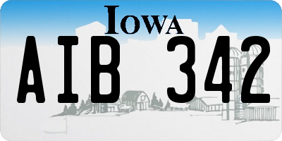 IA license plate AIB342