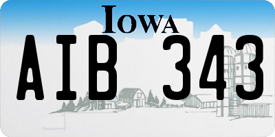 IA license plate AIB343