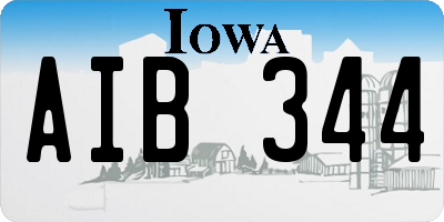 IA license plate AIB344